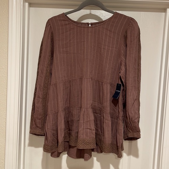 New Lucky Brand Women's Tiered Long Sleeve Tunic size S - Picture 3 of 9